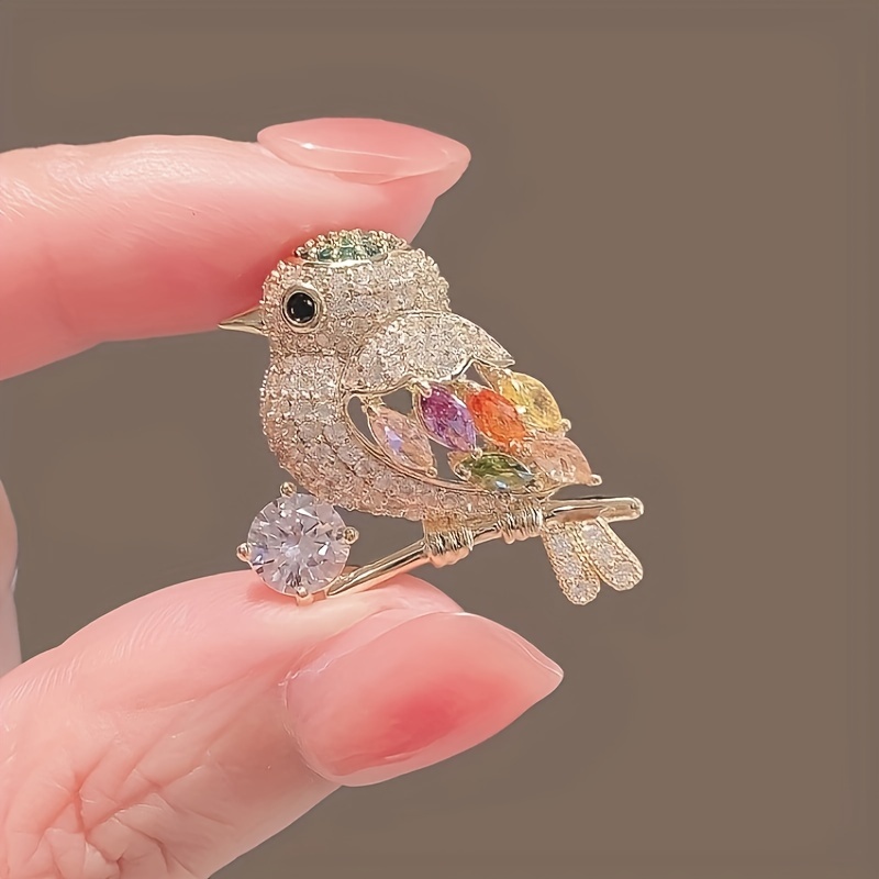 Sparkling Flying Bird Brooches For Women Unisex Beauty Rhinestone Bird  Animal Brooch Pins Gifts