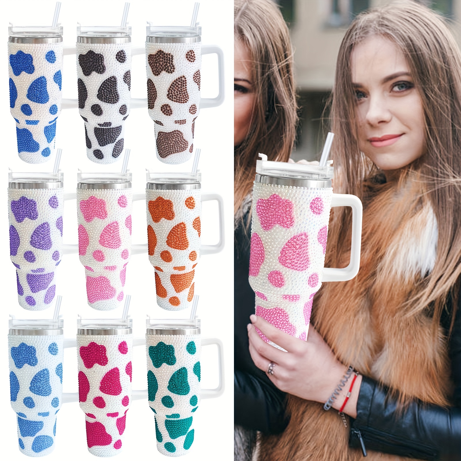 Cow Print Tumbler with Lid and Straw- Cow Print Stuff,ift Idea for Cow  Lovers-Tumbler Cup for Teenag…See more Cow Print Tumbler with Lid and  Straw