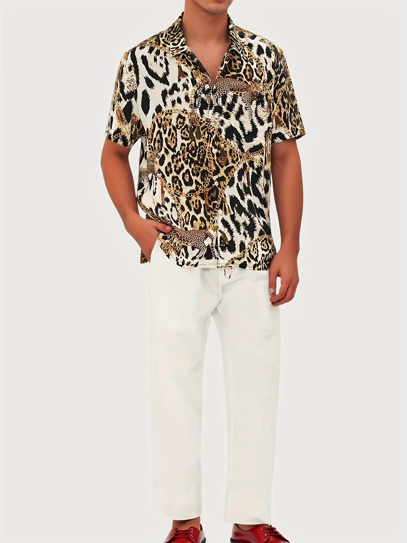 Vintage Leopard Print Button Up Shirt Men 2023 Brand Slim Fit Long Sleeve  Mens Dress Shirts 70s Disco Party Club Prom Shirt Male - AliExpress