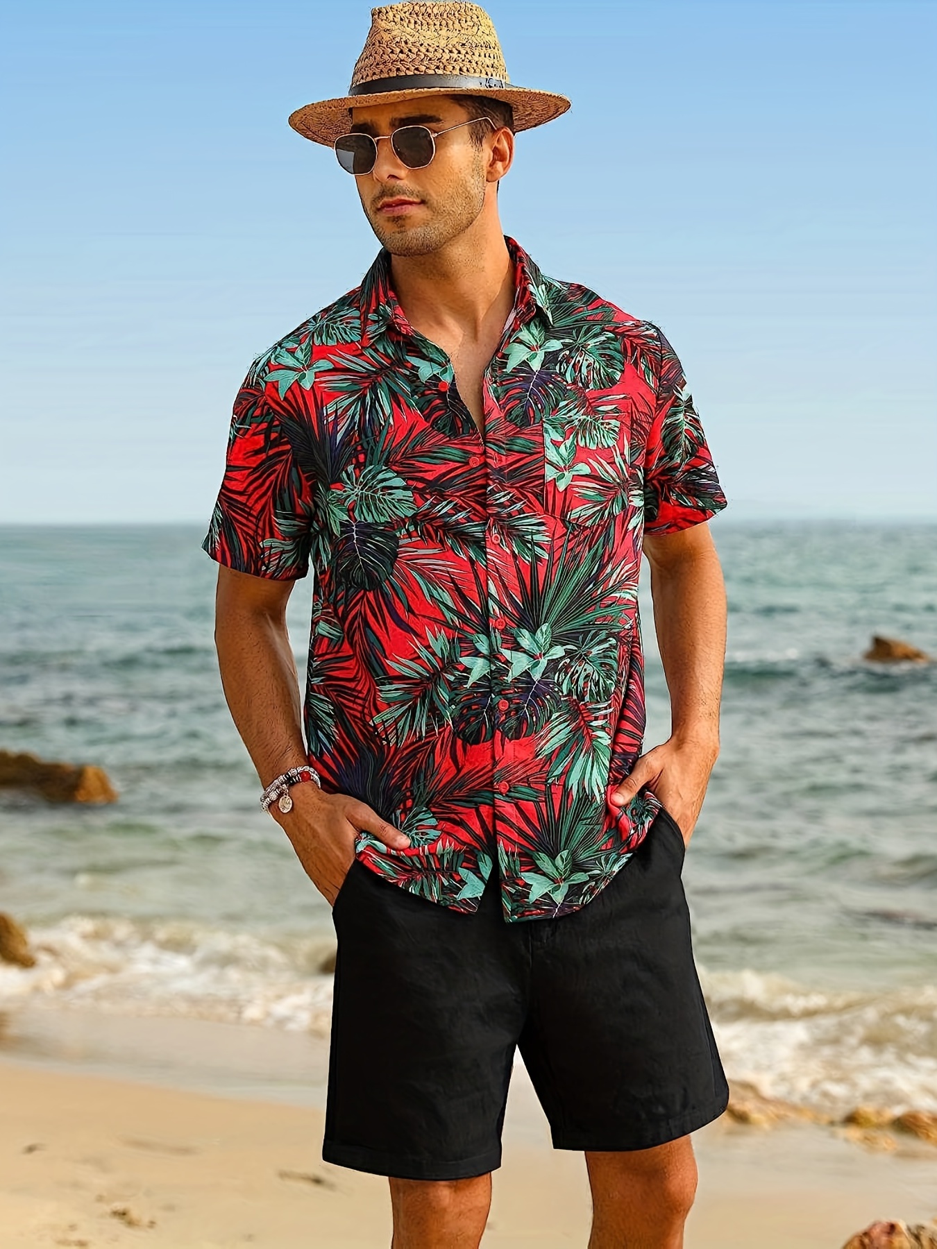 Flower Hawaiian Shirt - Tropical Penis Pattern Button Down Shirt - Gifts  For Men Summer