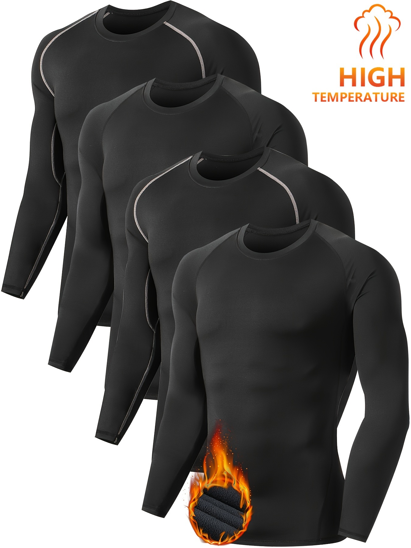  Camisa térmica de cuello alto para hombre, manga larga, color  sólido, para invierno, cuello alto, parte superior gruesa, Negro - : Ropa,  Zapatos y Joyería