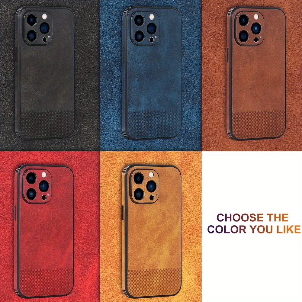 Funda de cuero para iPhone 15 Pro Max, delgada, flexible, agarre suave,  funda de piel sintética de lujo Vgean para hombres, fundas duraderas