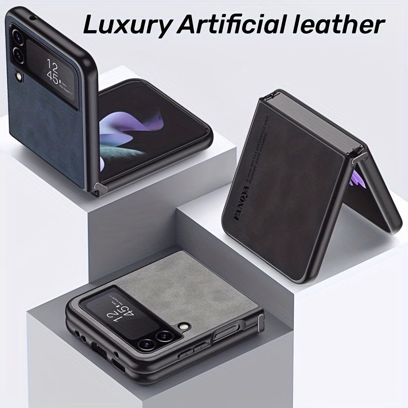 Samsung Galaxy Z Flip 5 5G Phone Case Come with Hand Rope, Built-in Card  Holder, Z Flip3 Flip4 Flip5 Fashion Luxury Premium Litchi Pattern PU  Leather Protect Casing, Anti Fingerprint Drop Resistant