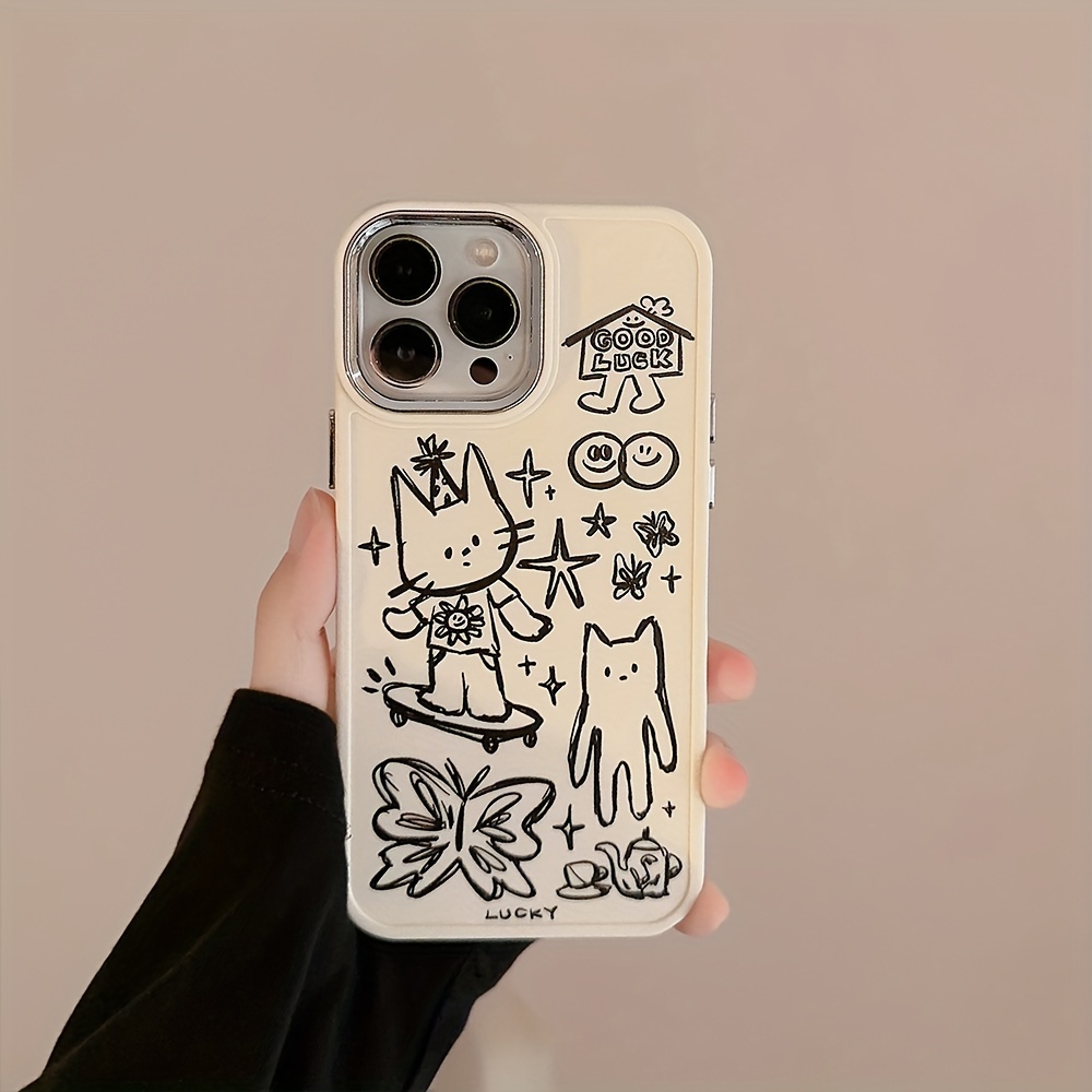 Art Doodle Phone Case Iphone X/iphone Xr/iphone Xs - Temu