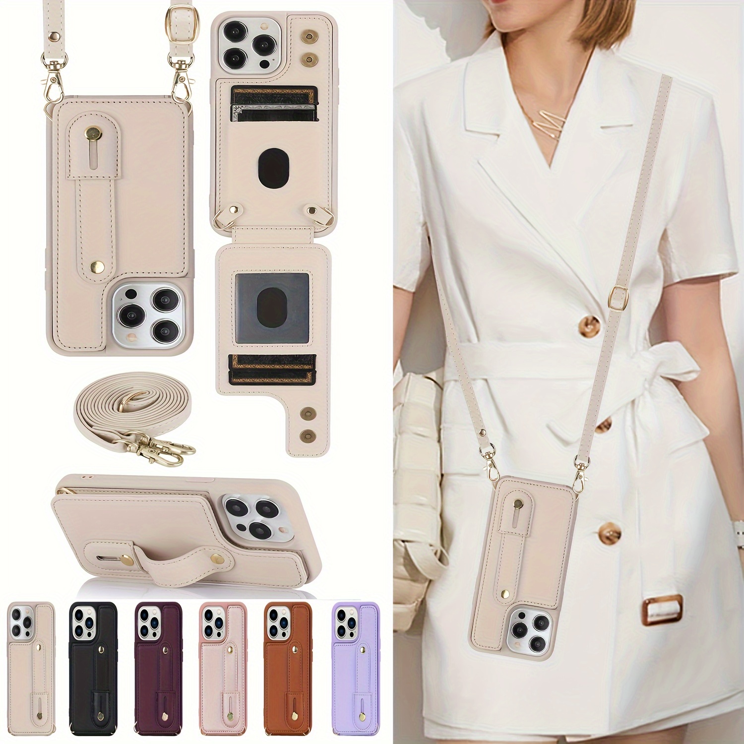 Crossbody Lanyard Leather Strap Love Heart Pendant Case With Pearl Bracelet  for iPhone 11 12 13 14 15 Pro Max X XS XR Cover - AliExpress