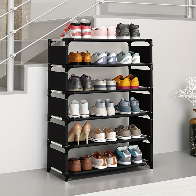 Simple Assembly - Zapatero desmontable de 5 niveles de tela no tejida  impermeable, organizador de zapatos en torre para ahorrar espacio, estante  de