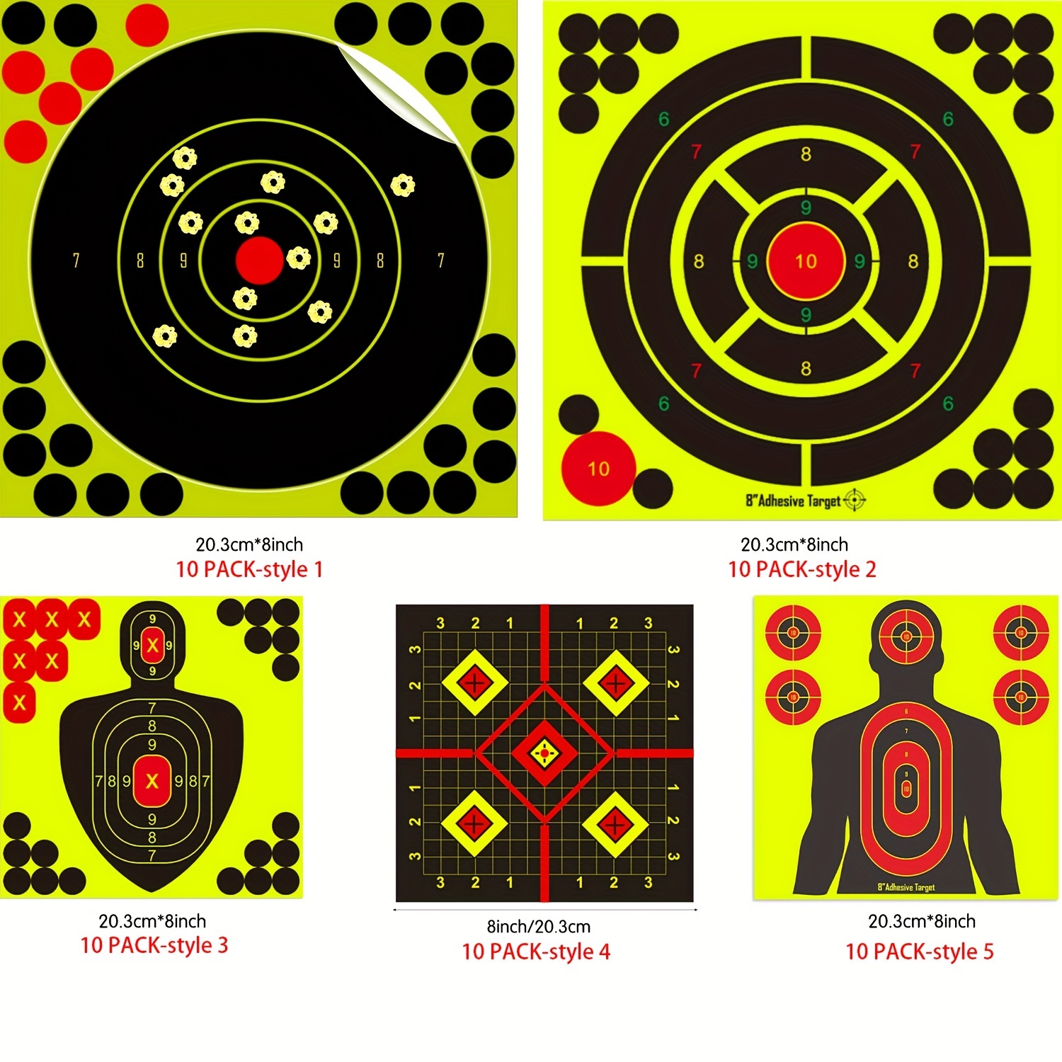 GlowShot 10″ Heavy Card Reactive Splatter Shooting Targets, Multi