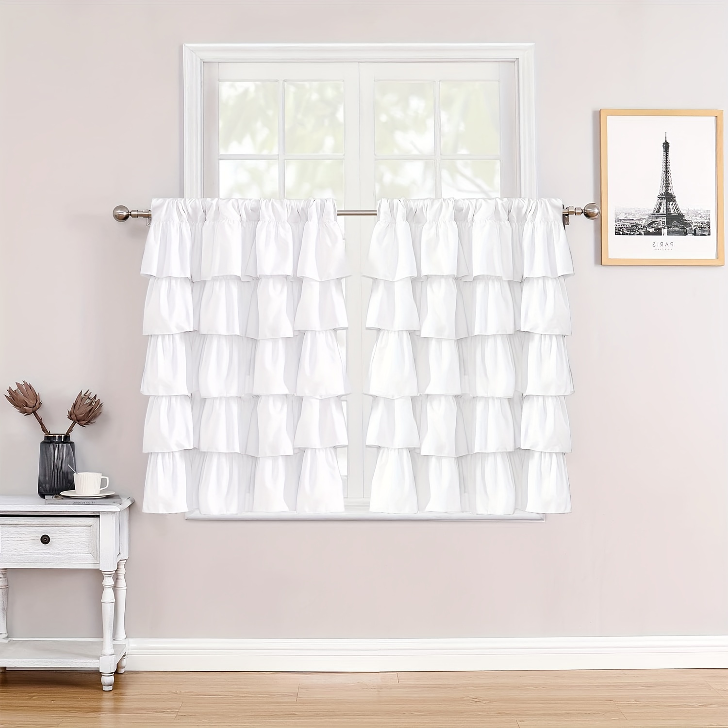 1pc Cortina Blanca Filtrante Estilo Nórdico Cortinas Cocina - Temu