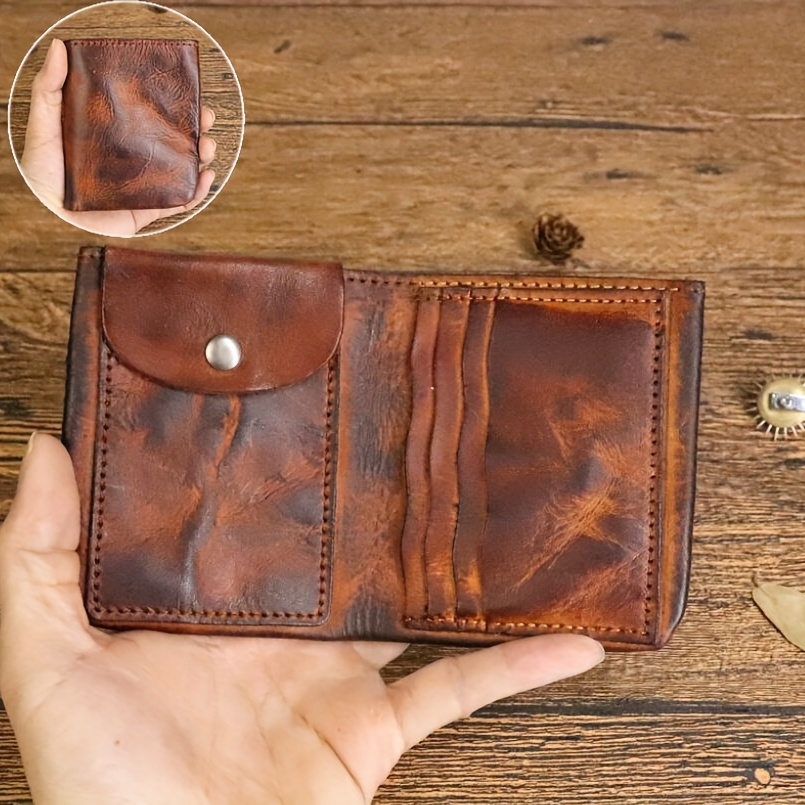 Men's Genuine Leather Card Holder, First Layer Cowhide Multi-card Credit  Bank Card Holder - Temu