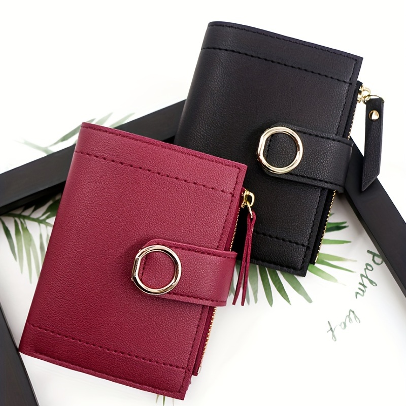 2023 New Wallet Women's Fashion Wrist Strap Short Zero Wallet Large  Capacity Coin Clip Bag Multi Card Card Bag Money Clip - Temu