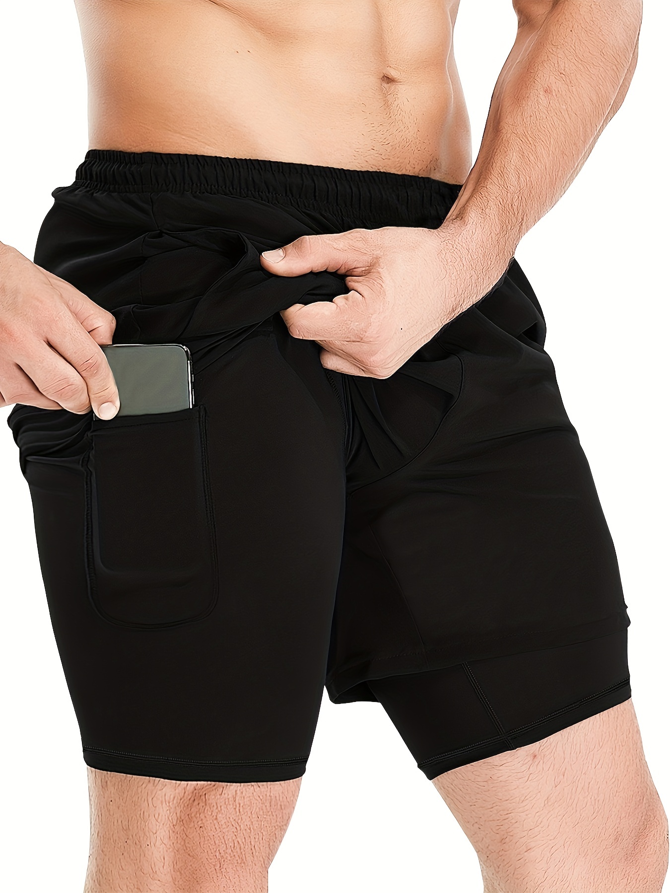 Men's Casual Running Shorts, 2 In 1 Sports Shorts With Phone Pocket  Sweatpants Best Sellers