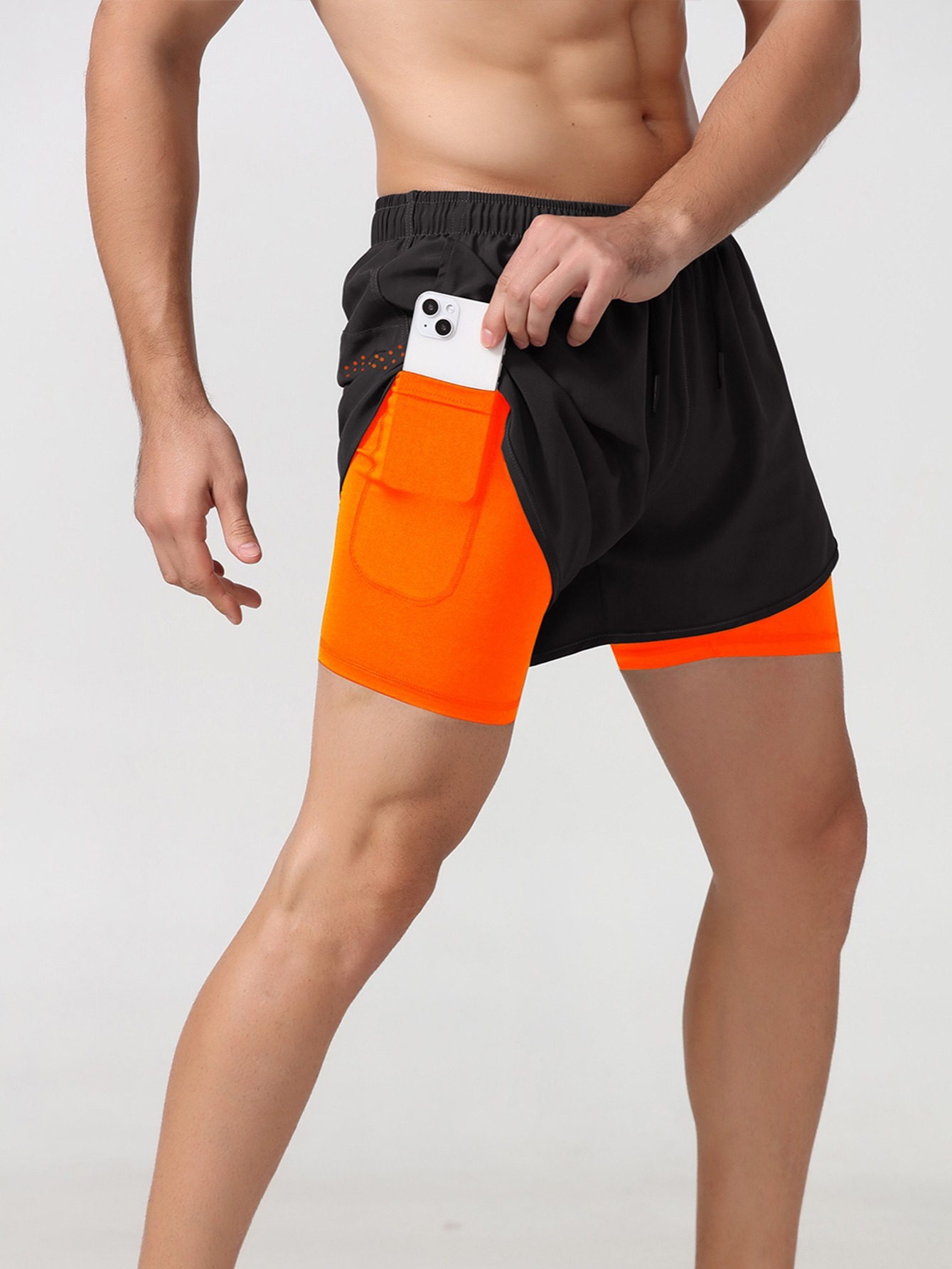 Men's 2 In 1 Running Shorts Quick Dry Athletic Shorts With Liner Leggings,  Lightweight Workout Training Shorts