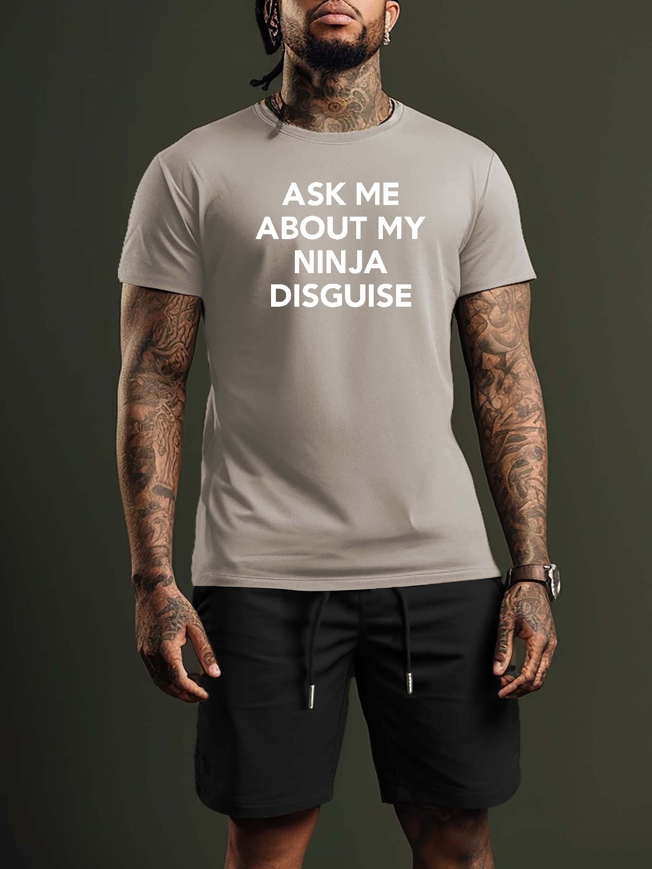 Ask Me About My Ninja Disguise Funny Tall T-Shirt