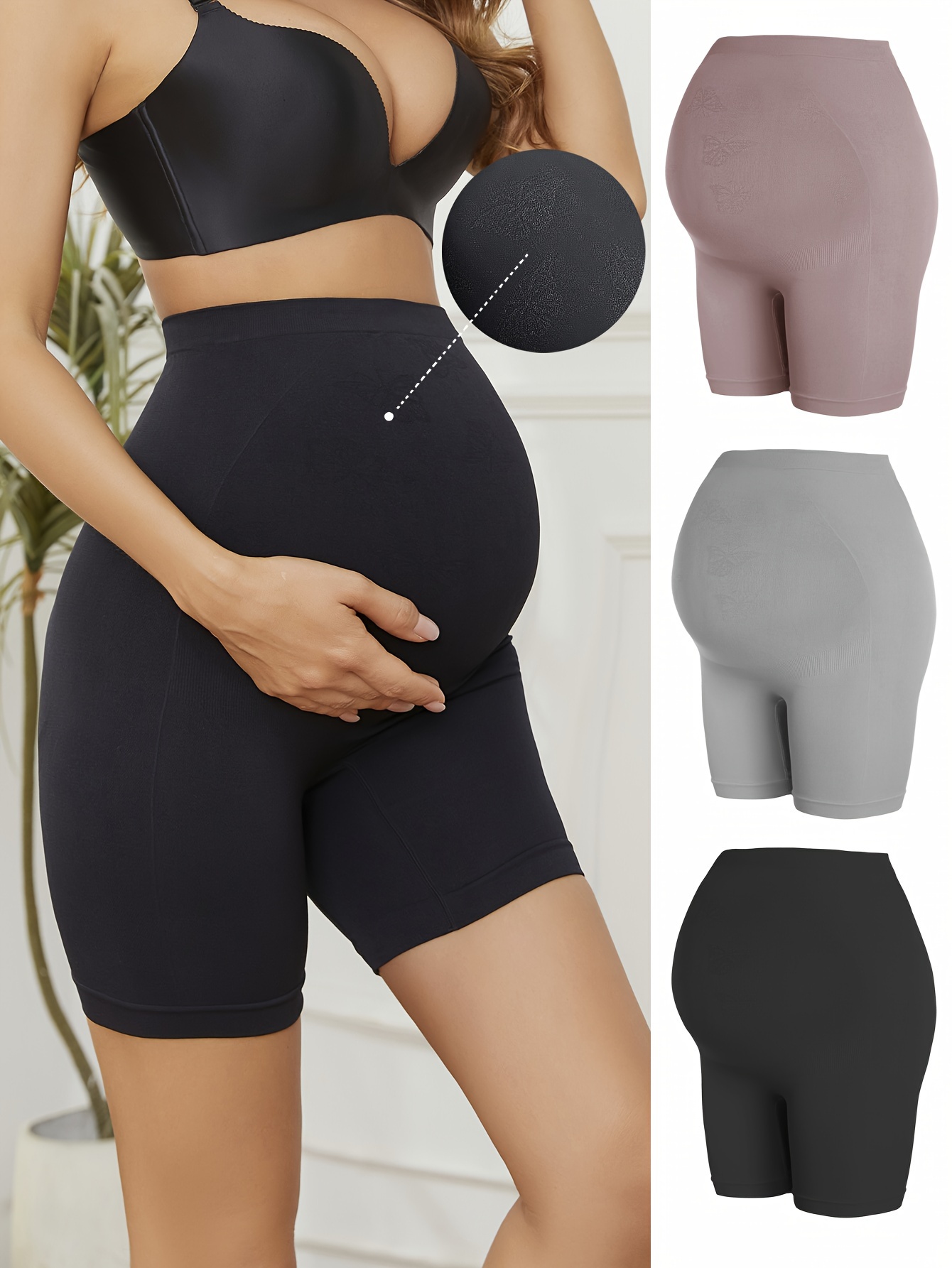 Women's Maternity Solid Leggings See Through Yoga Sports Pants, Pregnant  Women's Clothing