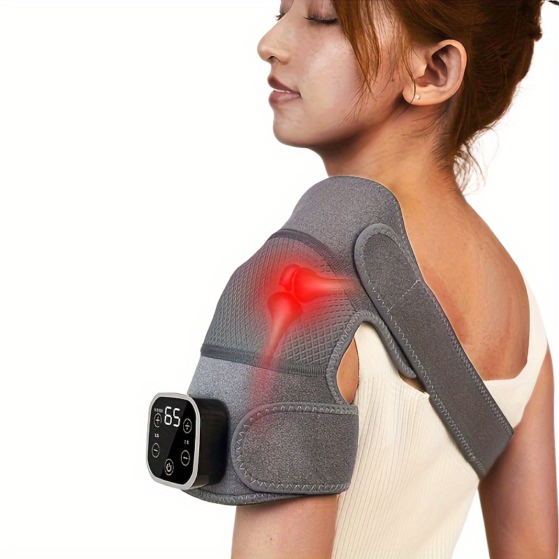 Electric Heating Therapy Shoulder Brace Heating Shoulder Massage Support  Adjustable Led Heating Belt For Arthritis Joint Injury - AliExpress