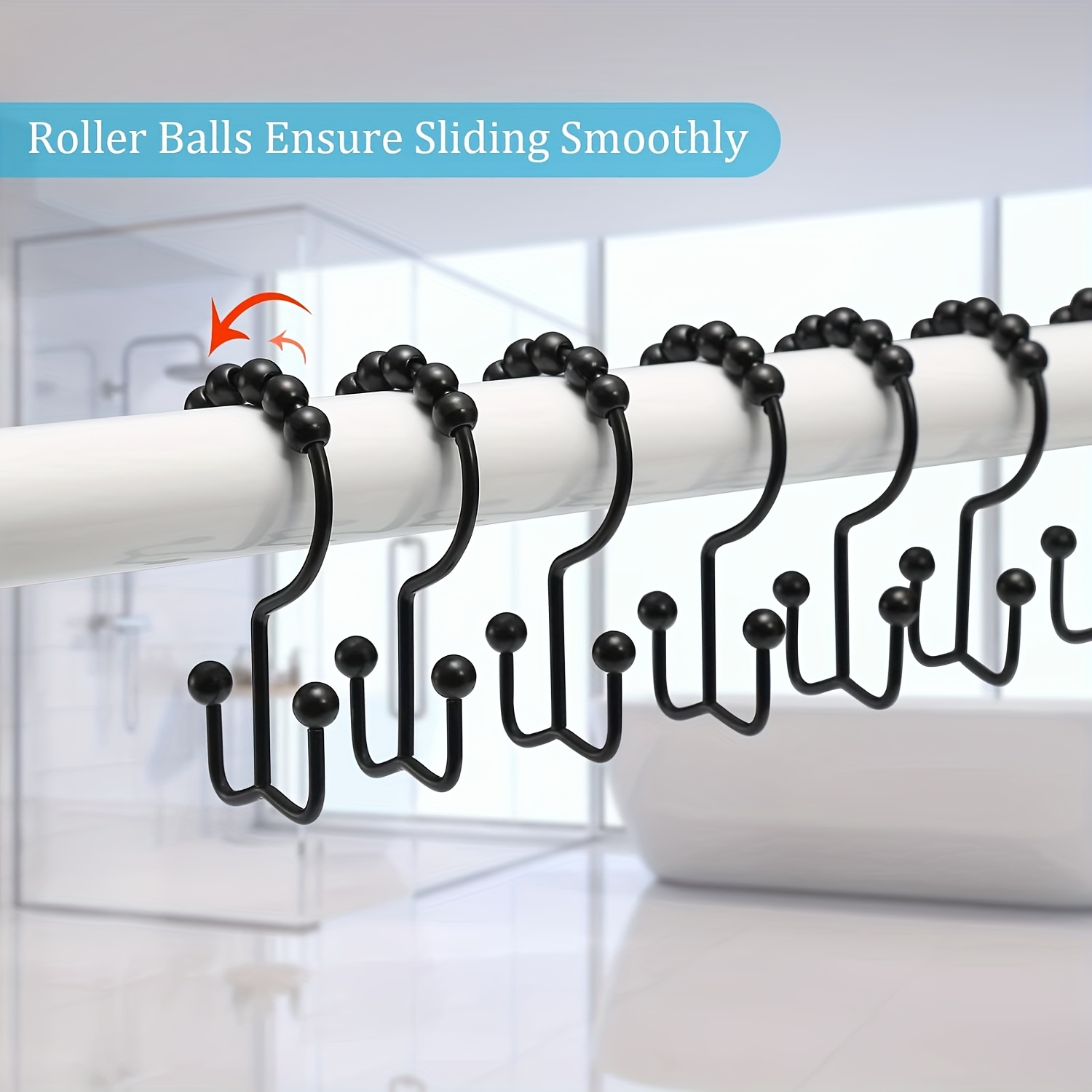 Rust resistant Metal Double Glide Shower Hooks Perfect - Temu