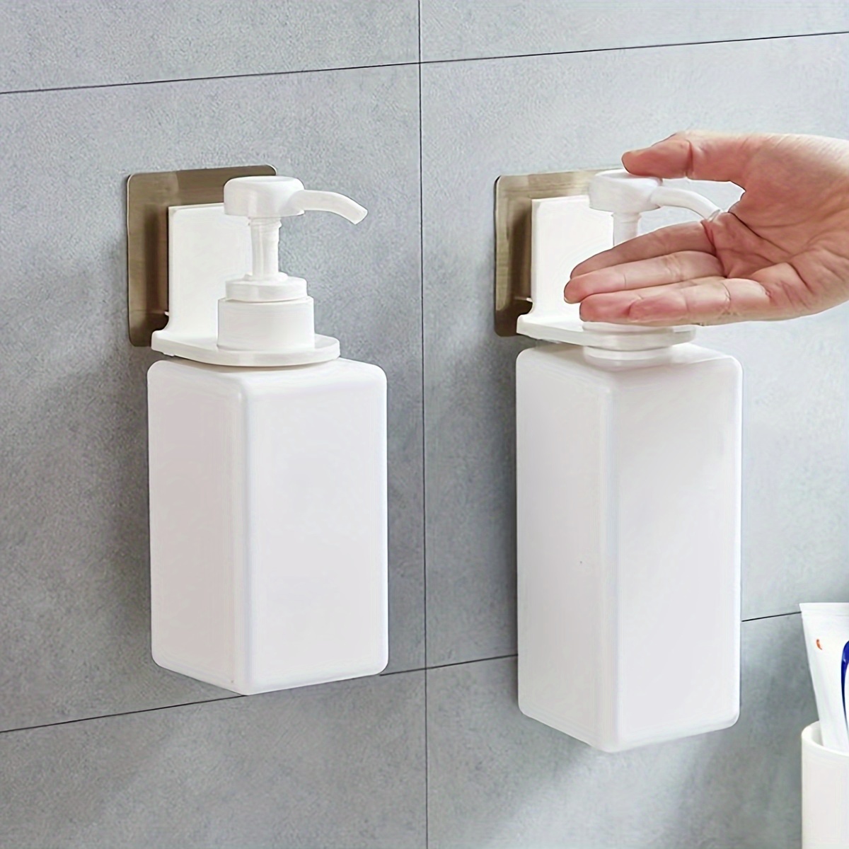 Multi-purpose Shampoo Gel Bottle Holder Wall-mounted Self Adhesive Soap  Bottle Stand Diameter Adjustable Hanger Hook Traceless