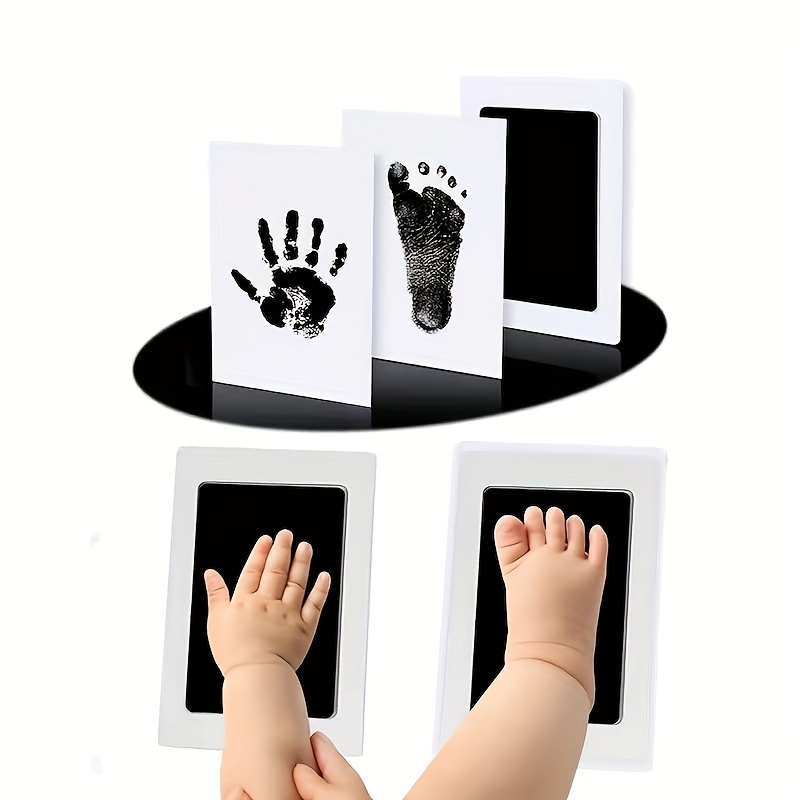Baby Footprint Ink Pad, Lasting Memories Baby Ink Pad With Paper For Babies  Red Ink 