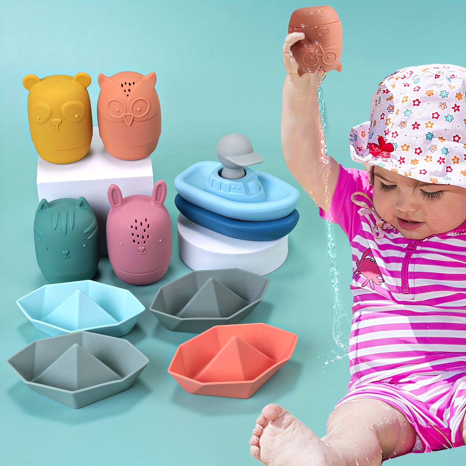  (24pcs) Toddlers Suction Bath Toys ,No Mold No Hole