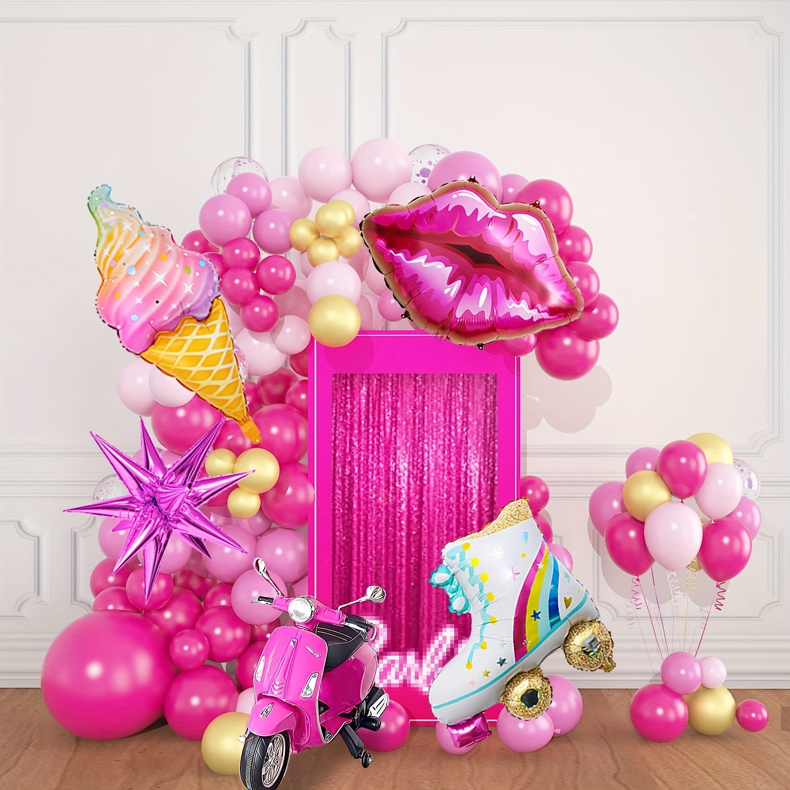  Suministros de fiesta de princesa, decoración de ramo de globos  de 5º cumpleaños con 8 princesas : Juguetes y Juegos
