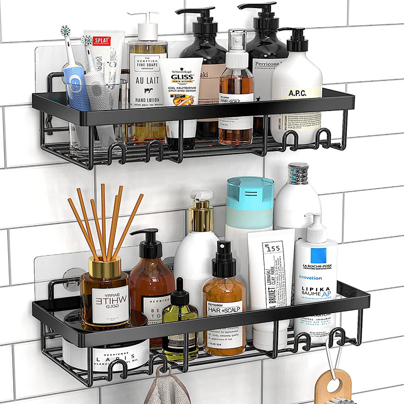 LAIGOO Adhesive Shower Caddy Corner Shelf, Hanging Bathroom Shelves Wall  Mounted Shower Shelf, Non-Drilling Floating Shelf for Bathroom