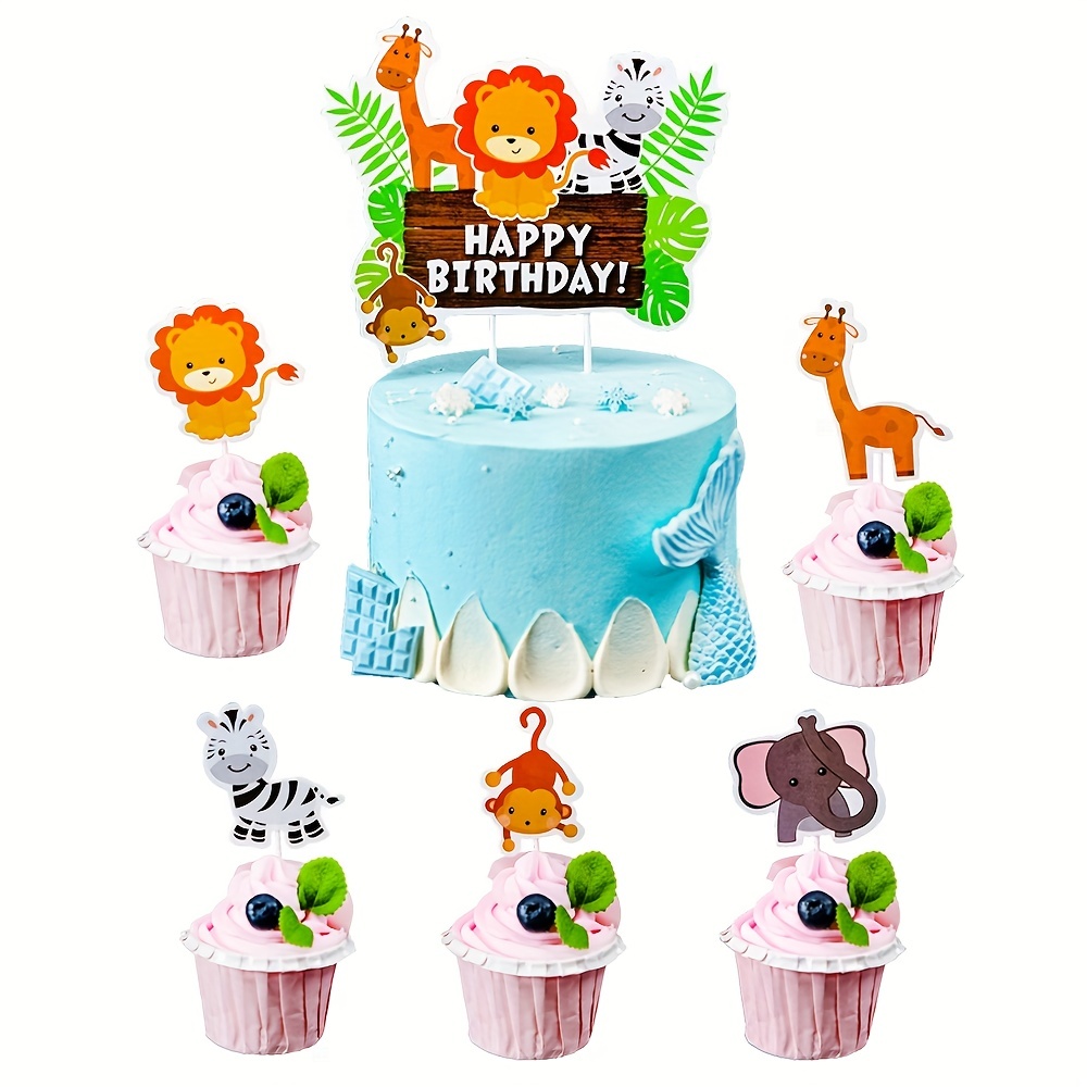 Cartoon Bear Happy Birthday Cake Topper Mini Soft Clay Cupcake Topper For  Baby Shower Birthday Party Supplies Cake Decorations - Cake Decorating  Supplies - AliExpress
