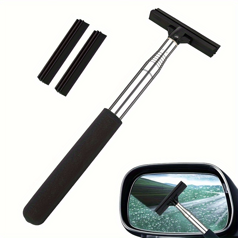 Long Handle Mini Squeegee Car Side Mirror Squeegee Car Mirror Squeegee  Portable Car Squeegee Car Rearview Mirror Wiper Telescopic, Black - Temu  Japan