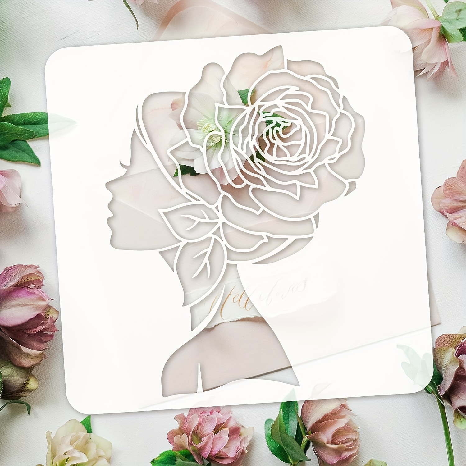 Large Rose Stencil - Temu