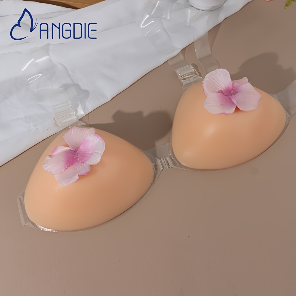  One Pair F Cup Triangle Shape Silicone Breast Forms