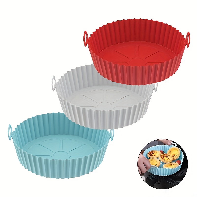 Air Fryer Silicone Pot Baking Basket Oven Muffin Cup Cake Mold Tray  Microwavable