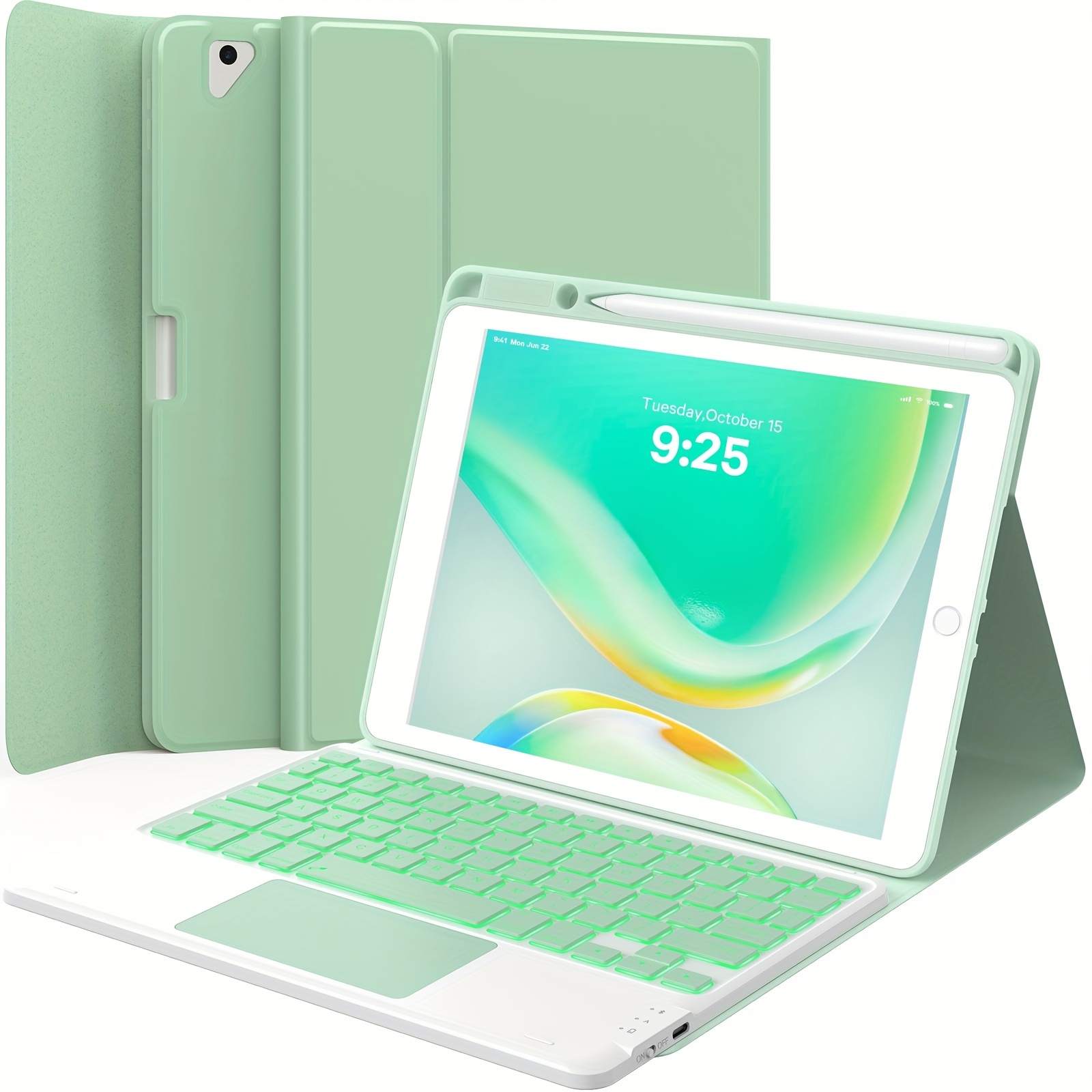 Étui-clavier pour Ipad 10e génération 2022, étui Ipad 10 avec clavier,  couvercle arrière transparent rotatif avec porte-crayon et touches rondes  détachables Keyboa