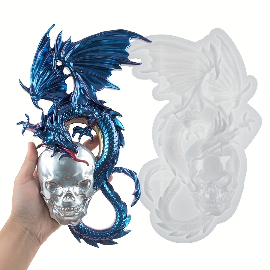 2PCS Dragon Resin Mold, Unique Silicone Dragon Mold for Epoxy Resin  Casting, 3D Large Animal Resin Concrete Polymer Clay Mold for DIY Art Craft  Wall