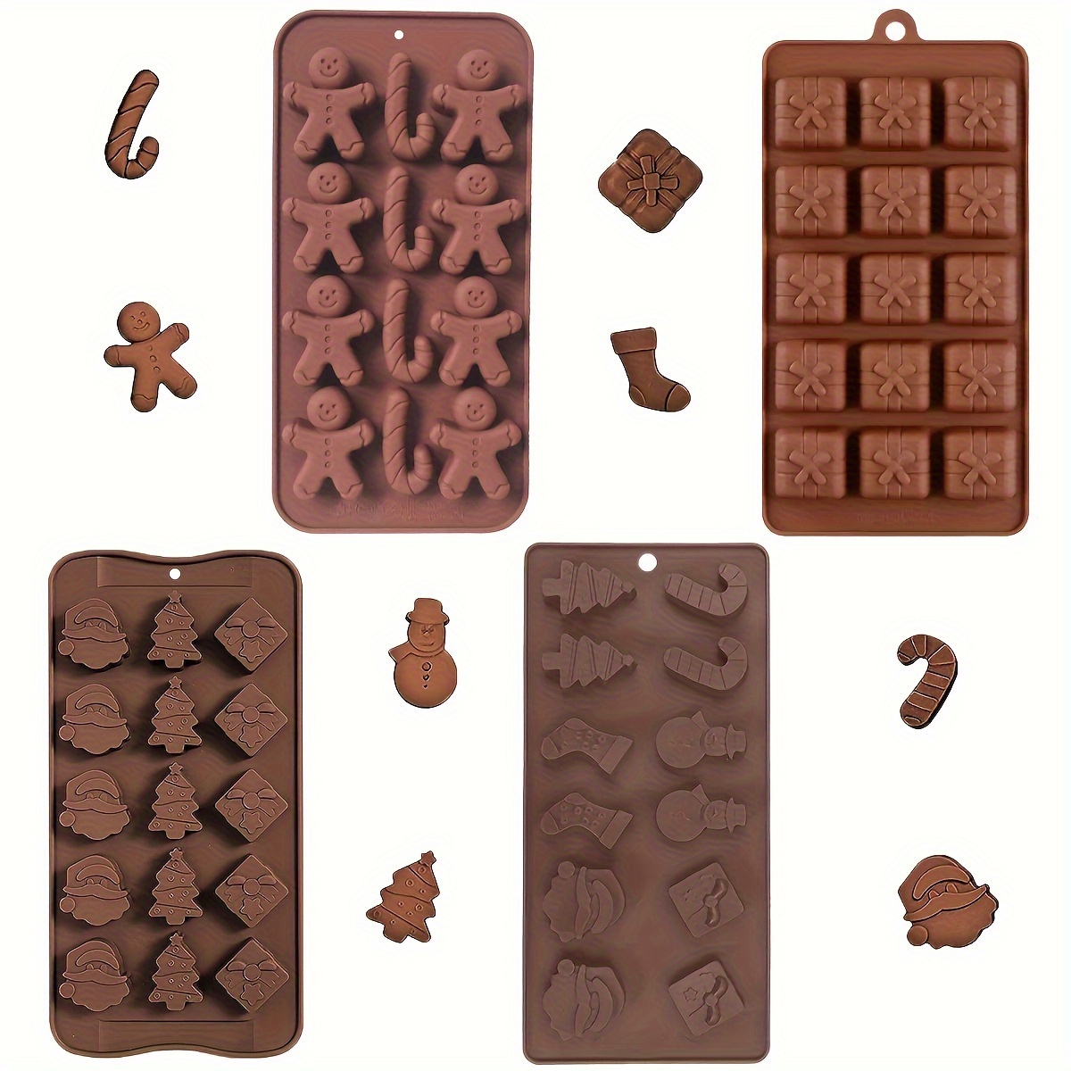 Xmas Chocolate Candy Mold 60 Cavity Christmas Silicone Molds - Temu