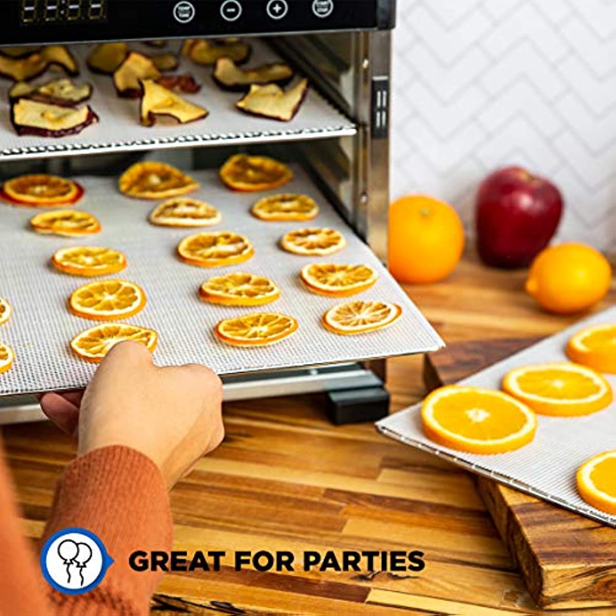 4PCS Silicone Dehydrator Sheets Dehydrator Mats with Scraper for Fruit Meat  Vegetables Non-stick Baking Tray Kitchen Accessories