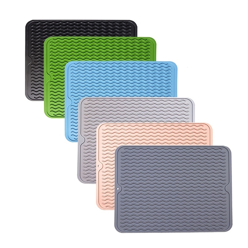  To encounter Silicone Dish Drying Mat -Small 15 x 10 - Set of  2 Flexible Rubber Drying Mat, Heat Resistant Silicone Trivet, Counter Top  Mat, Dish Draining Mat, Sink Mat: Home