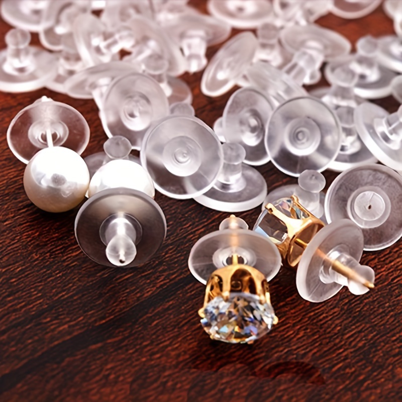 Clear Earring Backs 3mm Cylinder Silicone Clear Earring Clutch Safety  Backings 1000 Pieces