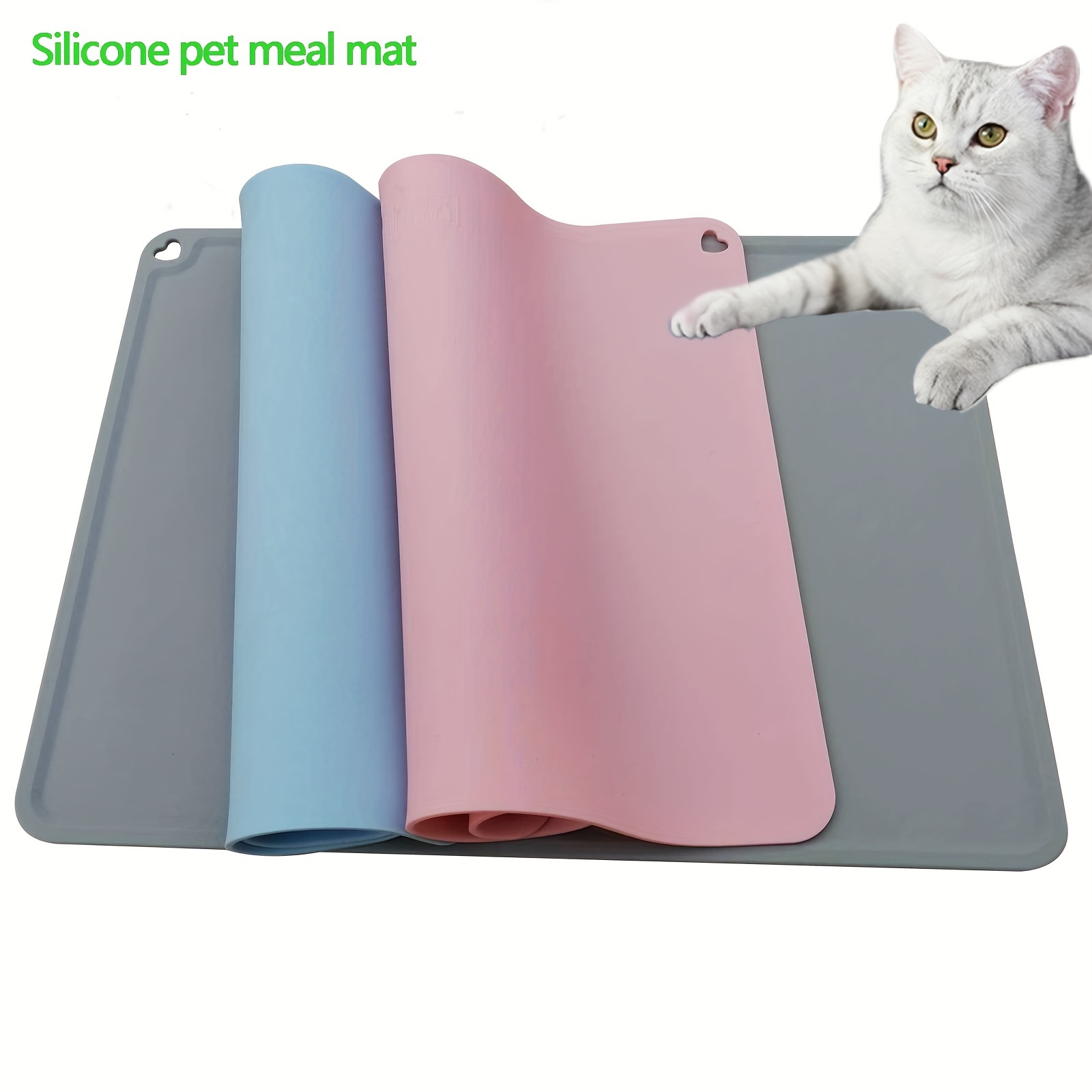 Pet Feeding Mat For Dogs Cats Thin Silicone Waterproof Cat - Temu