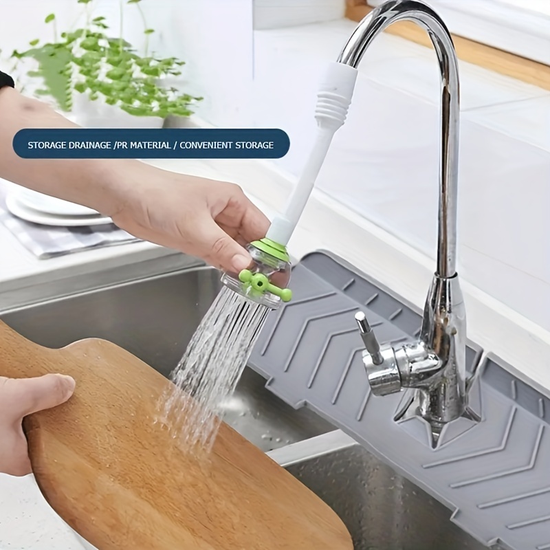 1pc Floral Sink Faucet Absorbent Mat Drainage Pad Kitchen Bathroom Sink Pad  Countertop Drain Pad Diatomaceous Washbasin Mud Cuttable Quick Drying Pad, Save Money On Temu