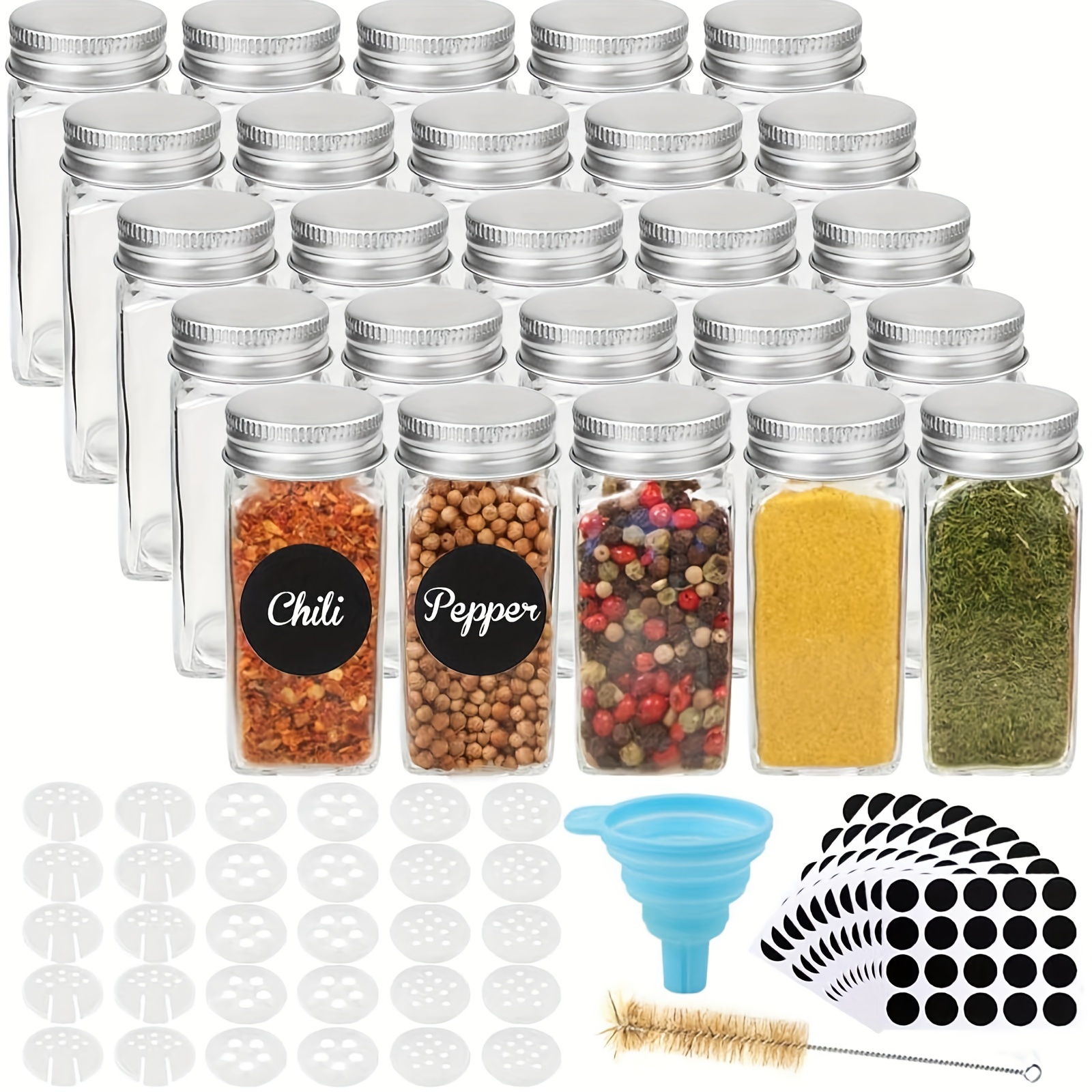 12 Pcs Glass Spice Jars/bottles - 4oz Empty Square Spice Containers With  Blank Sticker And Airtight Metal Caps With Shaker Lids - Bottles,jars &  Boxes - AliExpress