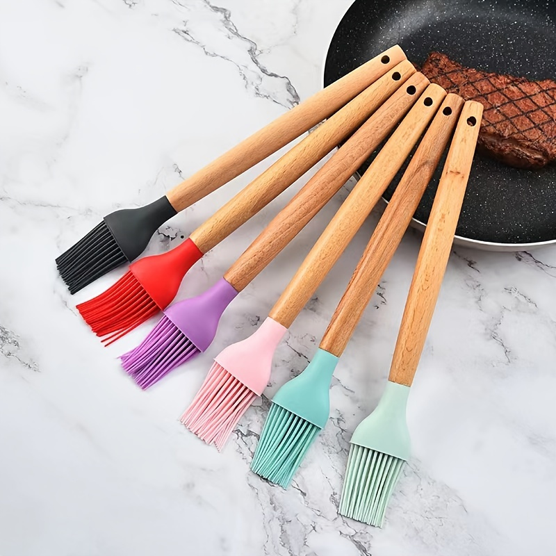 2pcs Silicone Pastry Brush Oil Brush Cookware Heat Resistant Non