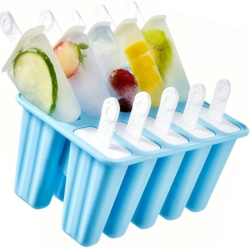 1set Cute Multicolor 6-grid Plastic Ice Cube Tray Diy Round Shaped Handheld  Ice Pop Molds