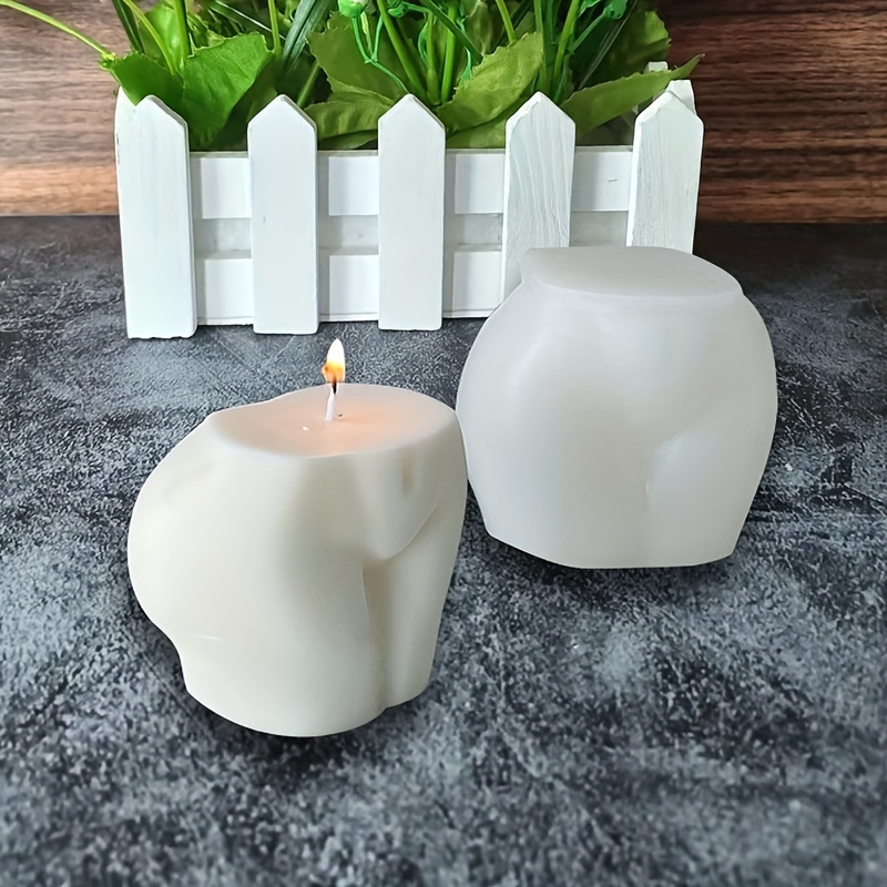 1pc 5.31*2.16inch Halloween Triple Skull Swaying Aromatherapy Wax Candle,  Made Of Soy Wax Material, Terrifying 3 Consecutive Ghost Head Creative Decor