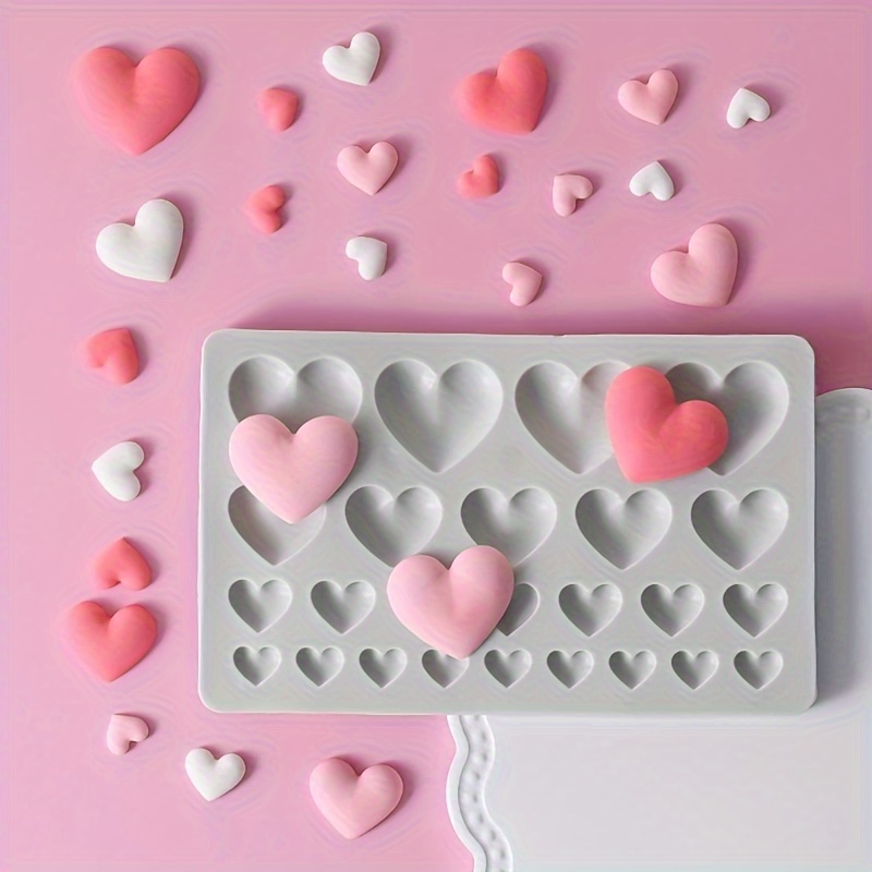 [1pack] 6-Large 3 Brick Heart Shaped Valentine Silicone Molds | Heart Cake  Pan for Desserts, Chocolates | BPA Free | Silicone Heart Molds for Baking