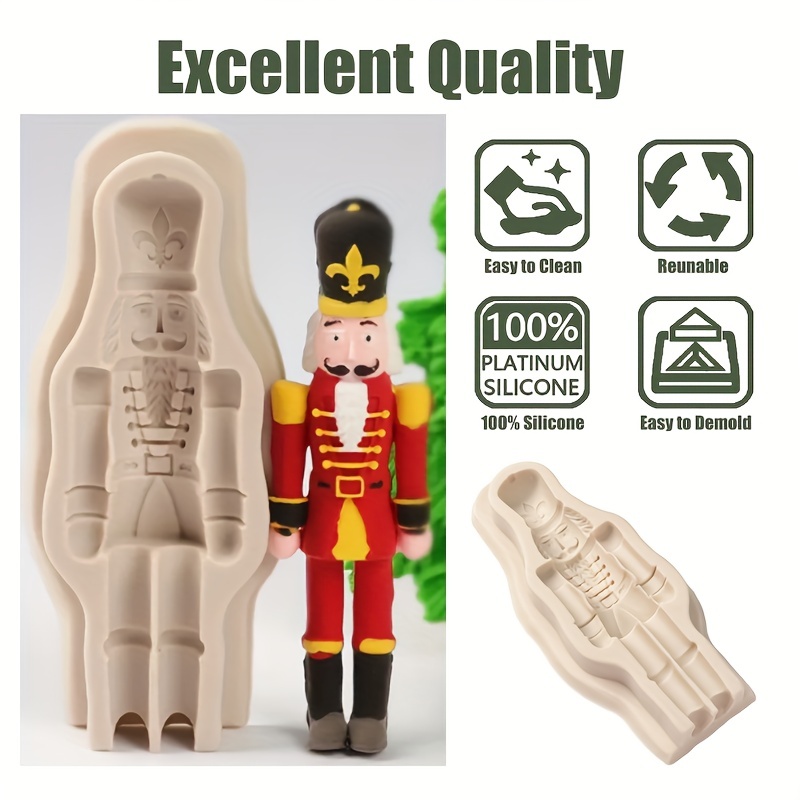 3D Nutcracker Soldier Silicone Candle Mold, Creative Soldier Shaped  Sculpture Casting Mold Handmade Resin Mould Aroma Wax Mold for Candle  Making DIY