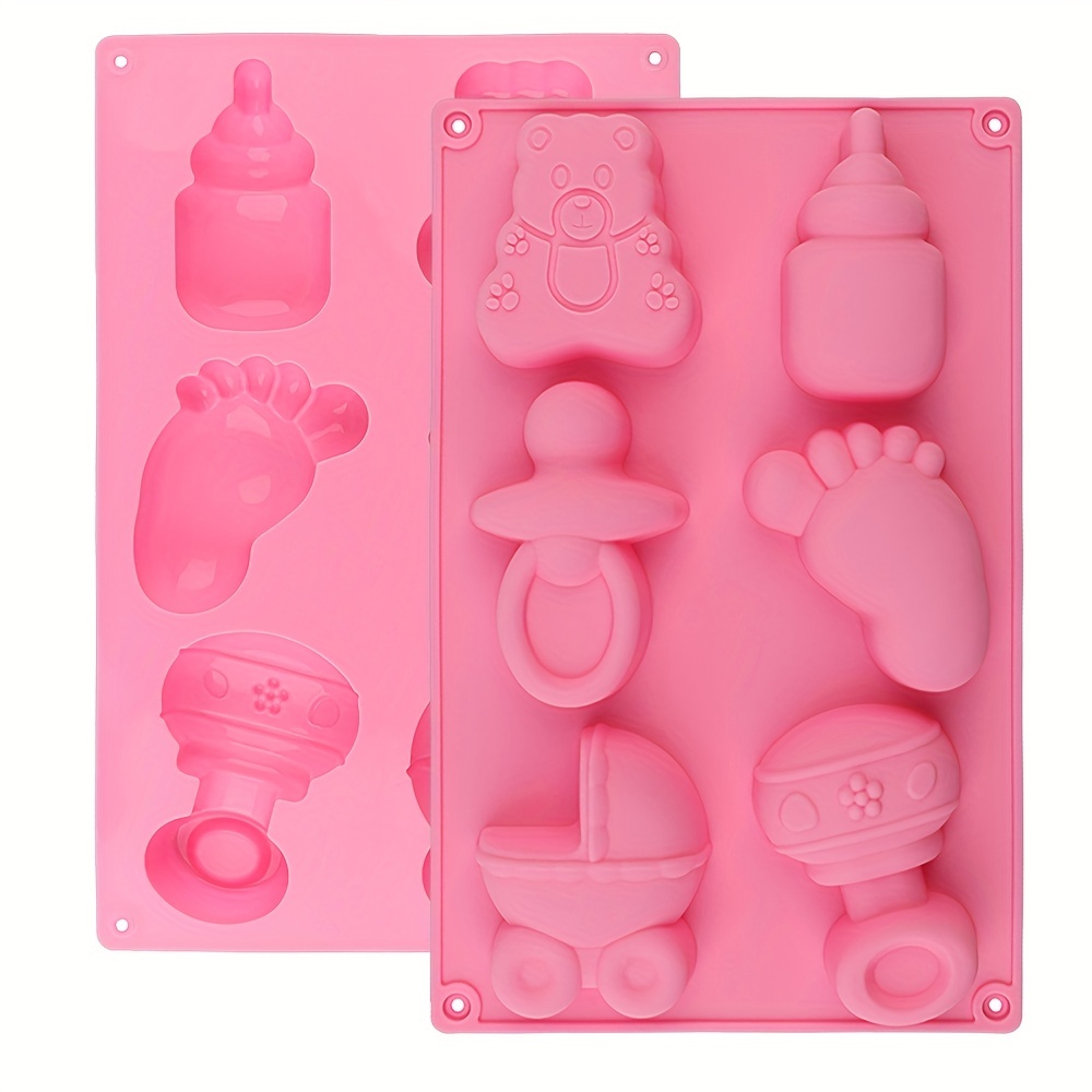 Baby Shower Themed Silicone Soap Mold 3d Baby Milk Bottle - Temu