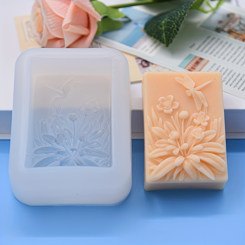 Round Peony Silicone Soap Mold Handmade Soap Lotion Bar - Temu