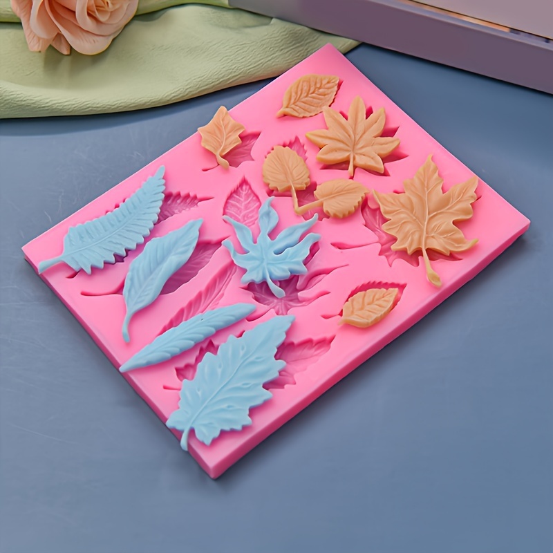 Leaf Silicone Molds 5pcs 3D Branch Leaves Lace Pad Cake Mold, Chocolate  Molds