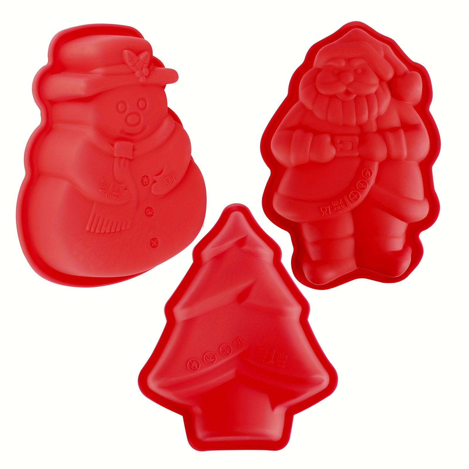 3 Pack Christmas Silicone Molds, Large Size Xmas Baking Mold for Mini  Cakes, Handmade Soap, Chocolate, Jello, Candy and Candles,With Christmas  Tree