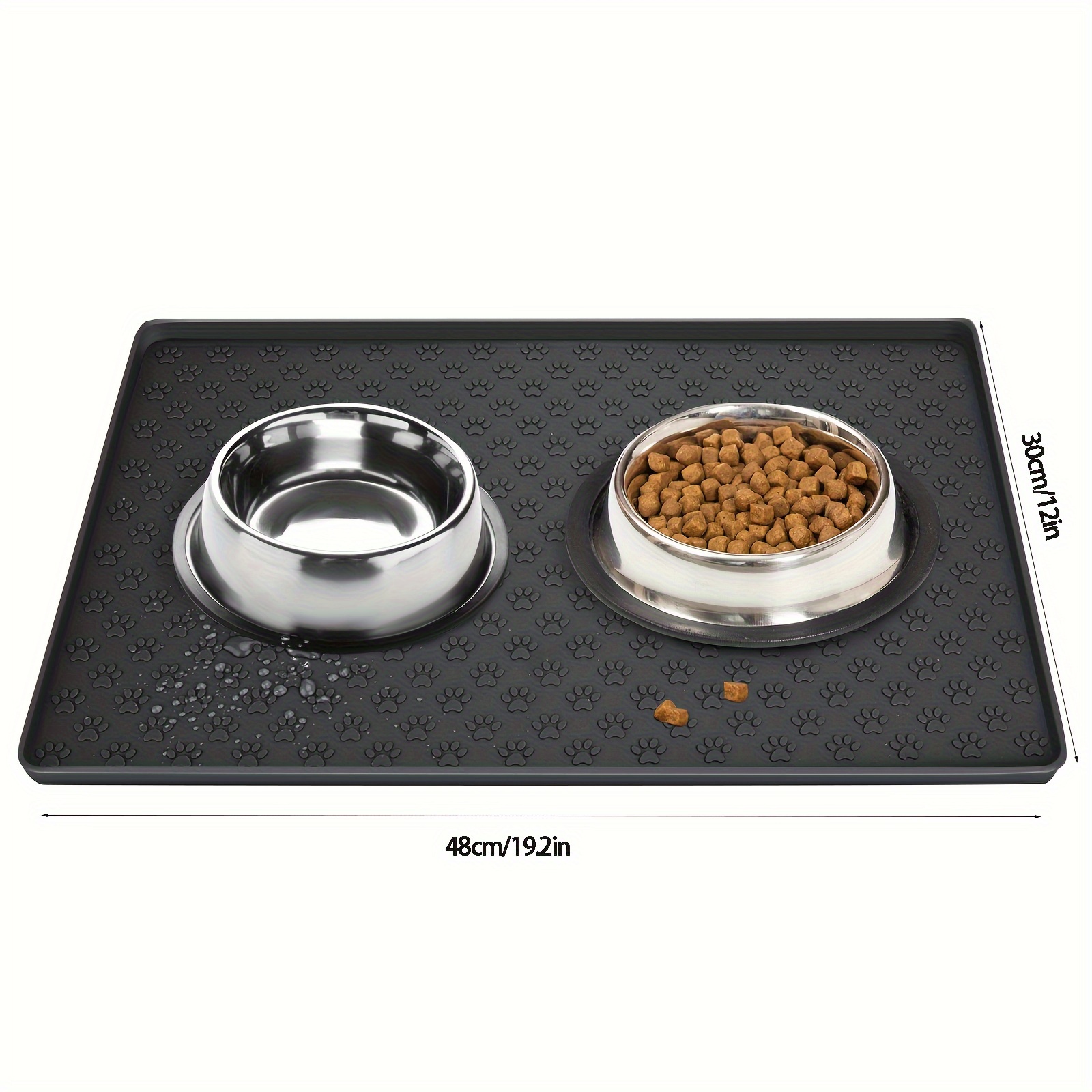 16 x 24 Inch Pet Feeding Mat Dog Mat for Food and Water Dog Food Absorbent  Mat, Quick Dry Cat Food Mat Dog Water Bowl Mat Pet Supplies (Dark Grey)