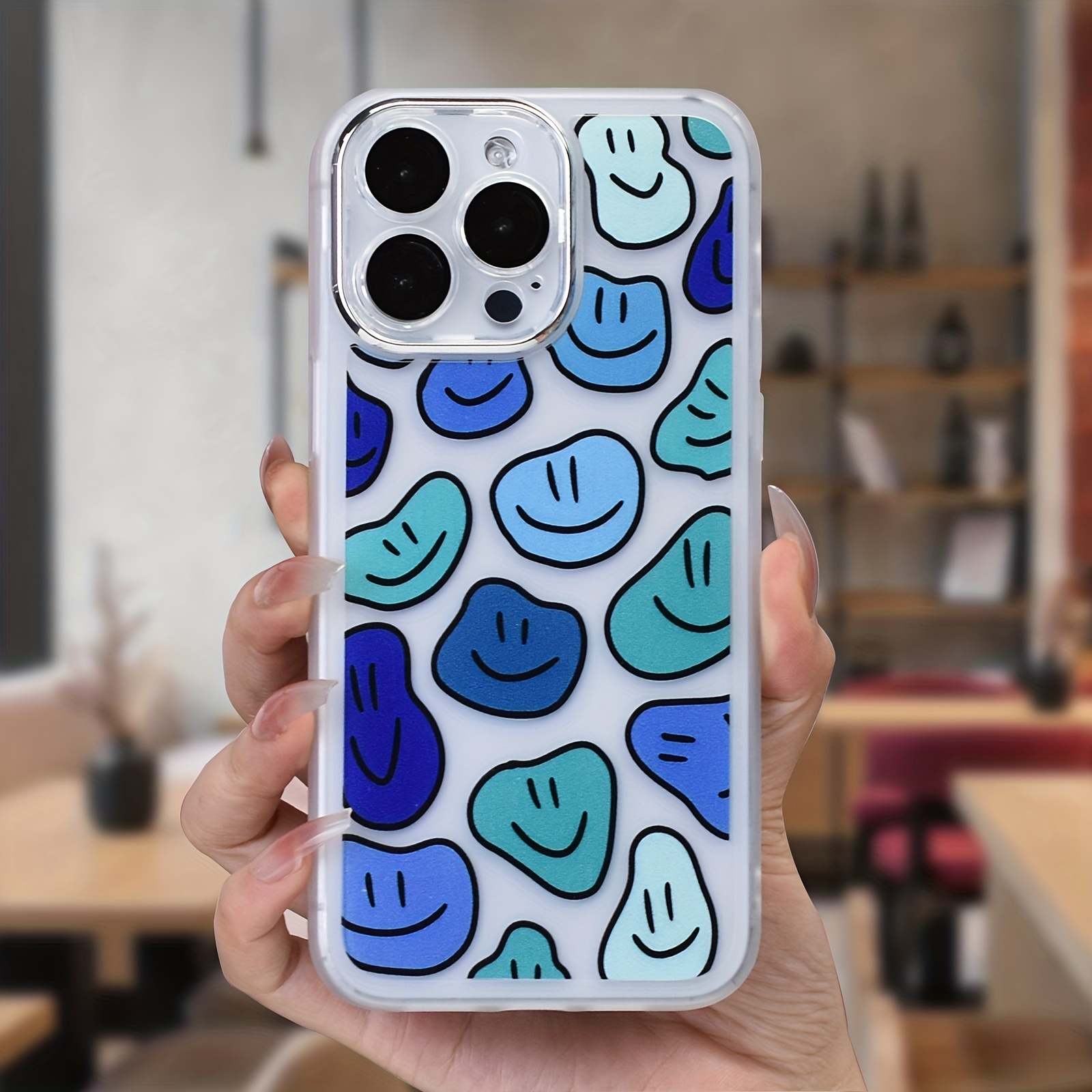 Funda para iPhone 12 Pro Max, lindas fundas con patrón de cara sonriente  feliz